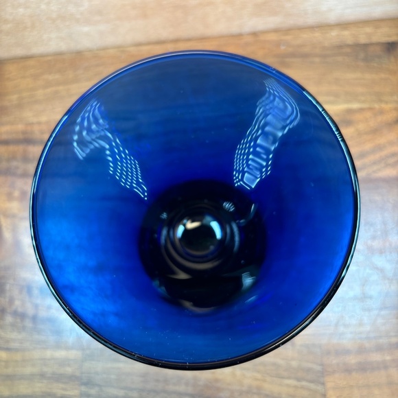 Cobalt Blue 4” Lowball Stemless Cocktail Martini Glass Party Fancy Cup - Picture 2 of 4